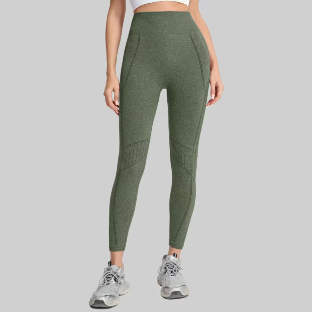 Women's Seamless Elastic High-Waisted Shaping Sports Leggings Moisture-Wicking Butt-Lifting Pants for Running Yoga Fitness