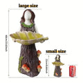 Enchanted Fairy Bird Feeder Resin Sculpture, Whimsical Garden Decor for Outdoor Patio, Magical Feeding Station for Wild Birds