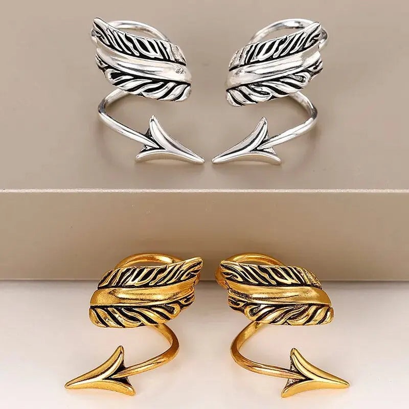 E2698 Arrow Cuff Earrings White Gold Plated Tibetan Silver Alloy Unisex Vintage Fashion Jewelry