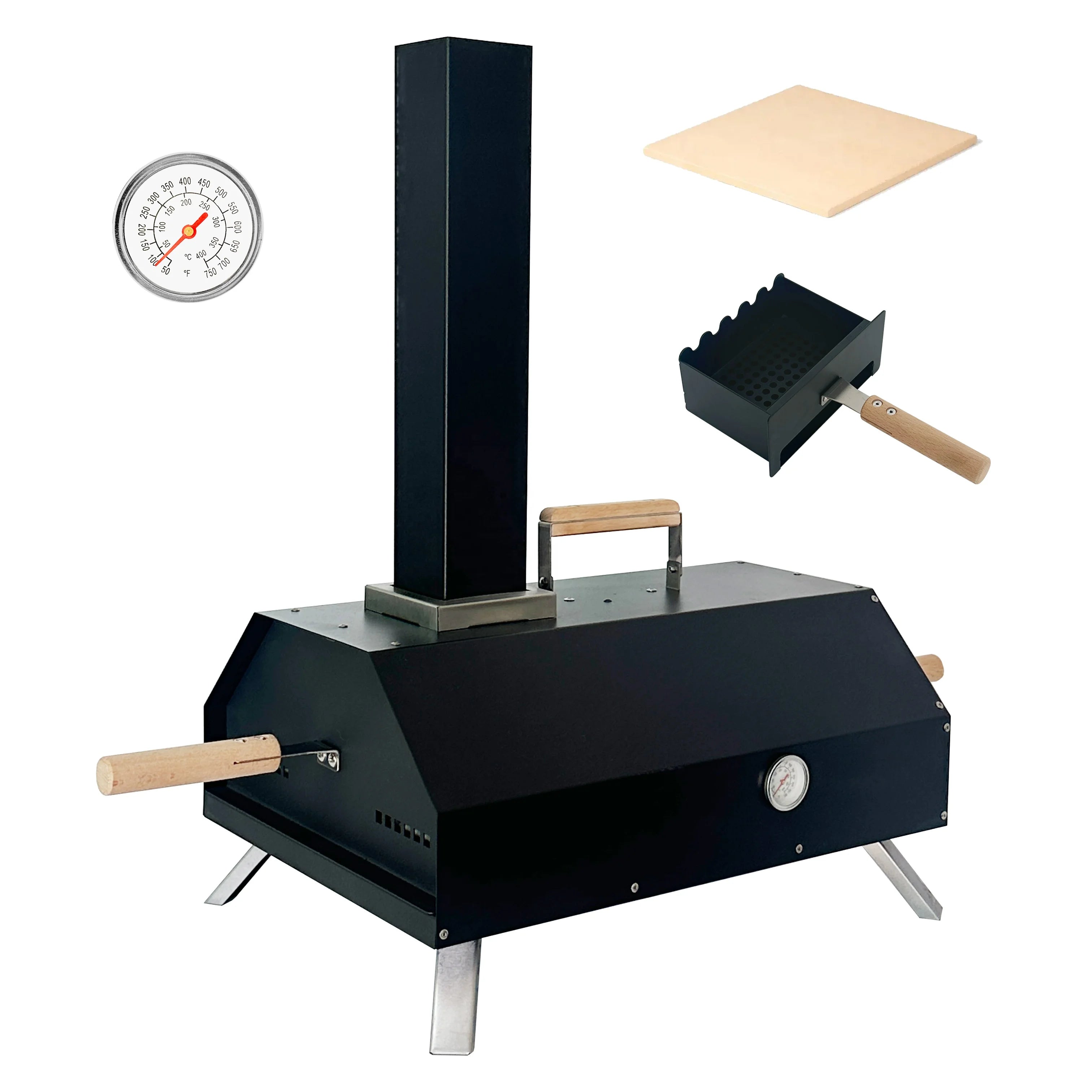 Flash Sale Item Modern Portable Iron Wood Pellet Pizza Oven with Outdoor BBQ Grill Powder Coated for Backyard Baking Promotion