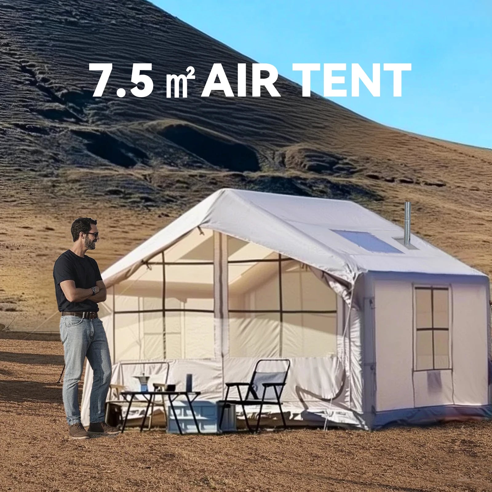 Hot Sale Portable Waterproof Air Inflatable Tent Thickened Rainproof Oxford Cloth for Outdoor Camping Top Camping Equipment