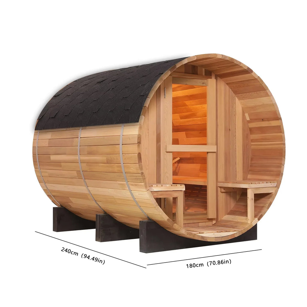 Fast Delivery USA Stock 4-6 People Outdoor Barrel Sauna Sweat Off Stress Traditional Steam Sauna Spa