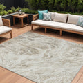 HMS 3' X 5' Sage and Ivory Abstract Indoor Outdoor Area Rug Washable and Stylish