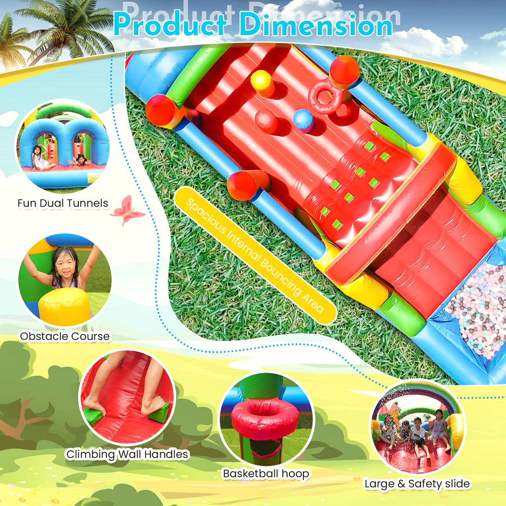 Outdoor Party PVC  Inflatable Bouncer House Combo Obstacle Course Bouncy Castle with Slide,Bounce Area,Ball Pit,Obstacle,Climb