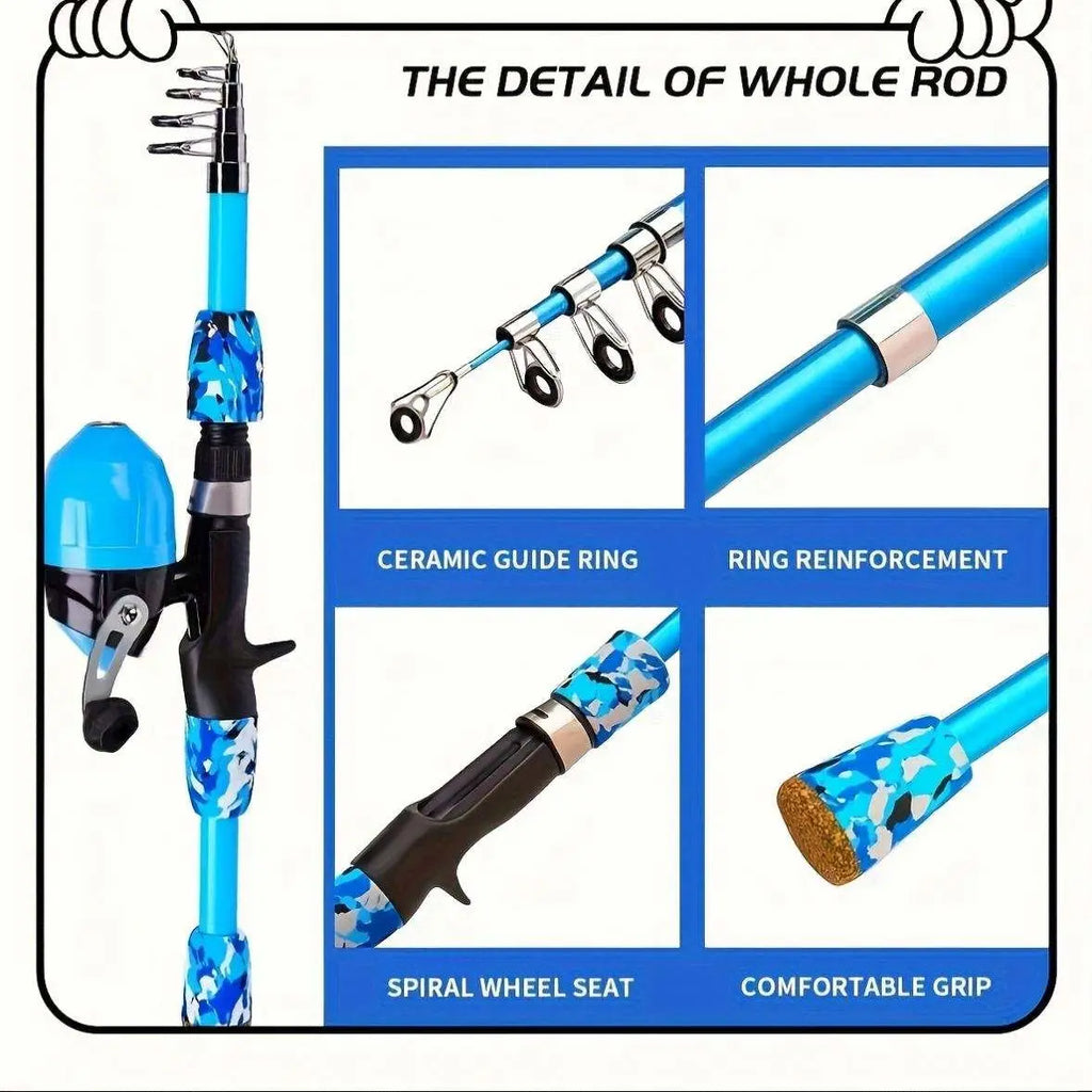Ultra Light Saltwater Spinning Pole for Wholesales Soft Children Fishing Rod Combo