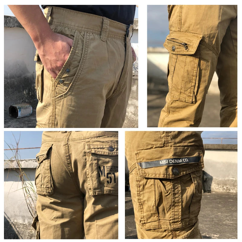 BAPAI Men's Fashion Work Pants Outdoor Wear-resistant Mountaineering Trousers Work Clothes Street Fashion Cargo Pants