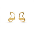 Mona Gennaro Gold Plated Stud Earrings Minimalist Design Unisex Everyday Wear Yellow Gold Jewelry