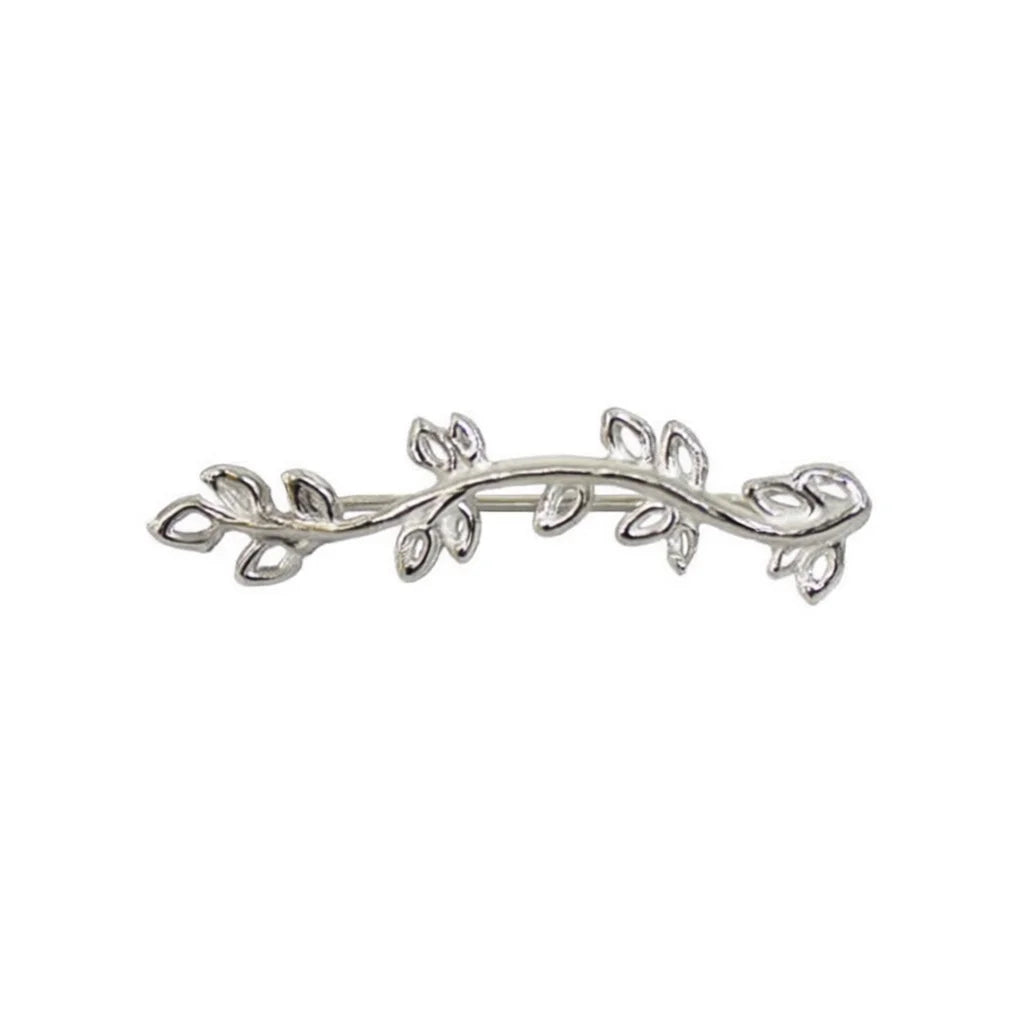 Classic 925 Silver Plant Design Cuff Earrings For Women White Gold Color Everyday Wear Jewelry