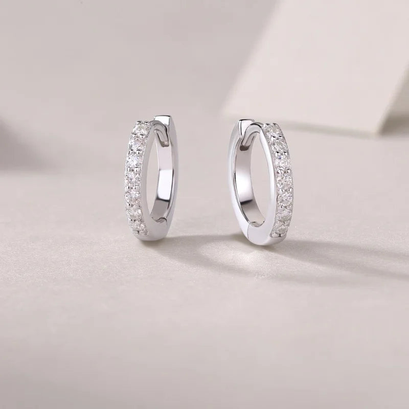 E13083 Christmas Present Jewelry Chunky Sterling Silver 925 Romantic Moissanite Earrings Women Fashion Jewelry Hoop Earrings