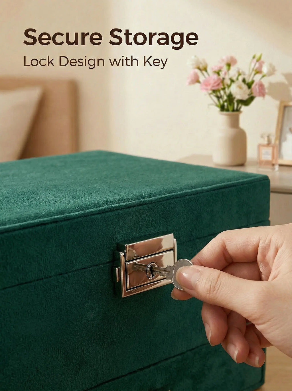 Large Capacity 3 Tier Velvet Jewelry Box Organizer Storage Case with Drawer Earring Necklace Ring Holder Elegant Gift Case