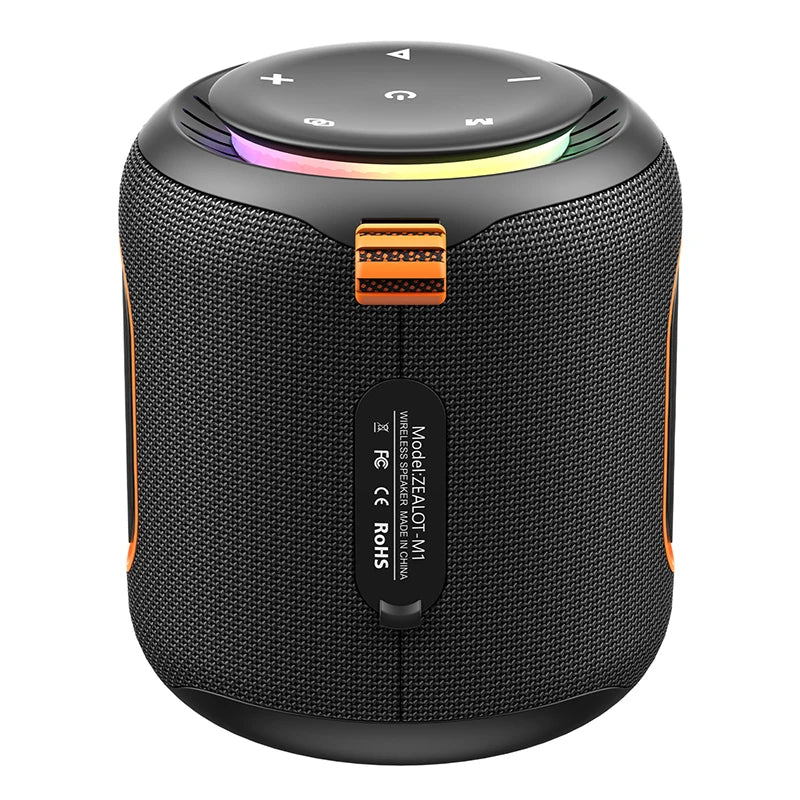 New 30W Powerful Wireless Speaker ZEALOT M1 with Colorful LED Light IPX6 Waterproof Big Battery for Outdoor Garden