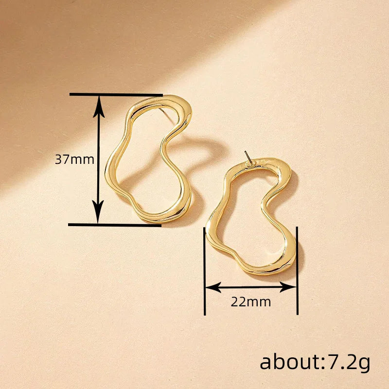 Mona Gennaro Gold Plated Stud Earrings Minimalist Design Unisex Everyday Wear Yellow Gold Jewelry