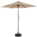 Modern Steel Outdoor Patio Table Umbrella Push Button Tilt Crank 6-Stick Ribs Eco-Friendly Outdoor Furniture Deck/Backyard/Pool