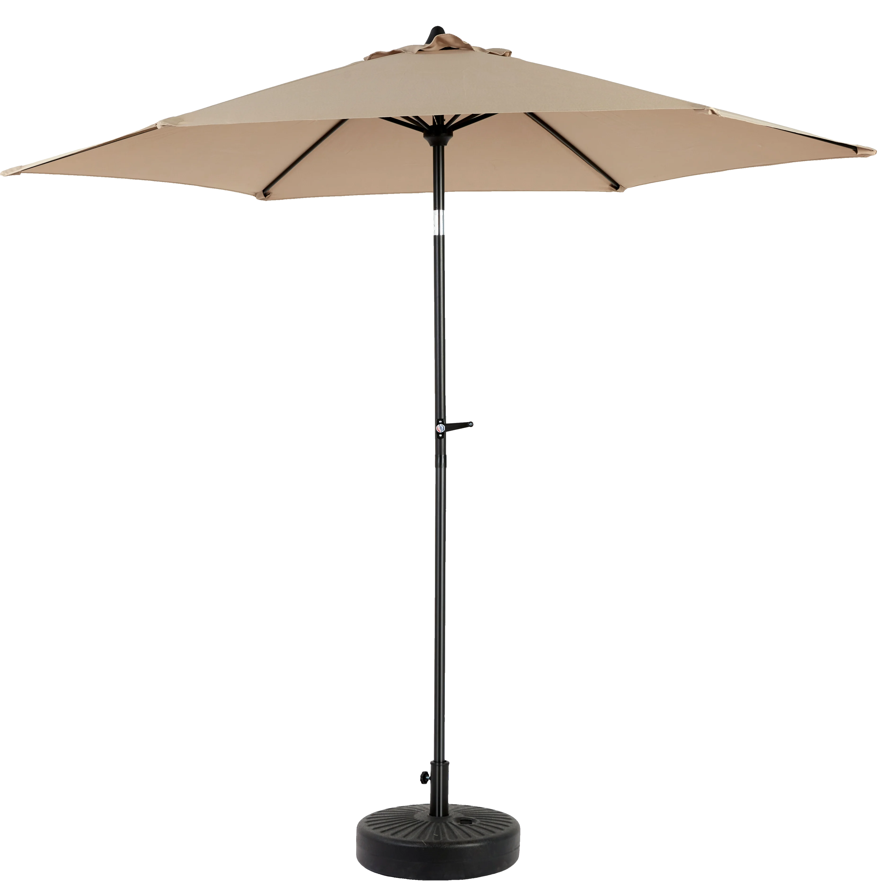 Modern Steel Outdoor Patio Table Umbrella Push Button Tilt Crank 6-Stick Ribs Eco-Friendly Outdoor Furniture Deck/Backyard/Pool
