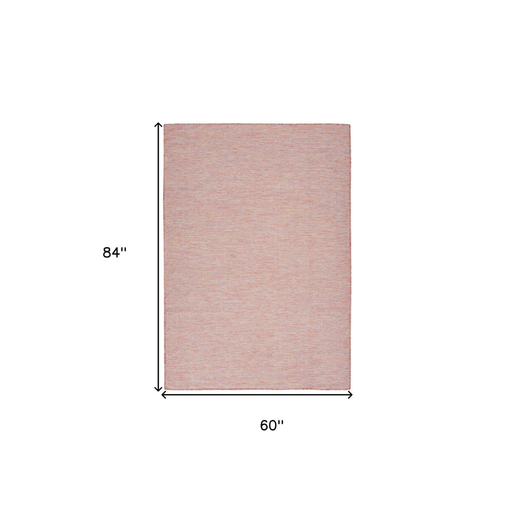 HMS 5' X 7' Indoor Outdoor Area Rug Red Jacquard Polyester for Bedroom Living Room Hallway-for Teens