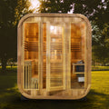 6 Person Outdoor Deluxe Sauna Red Cedar Wood Dry Steam Cabin for Family Garden