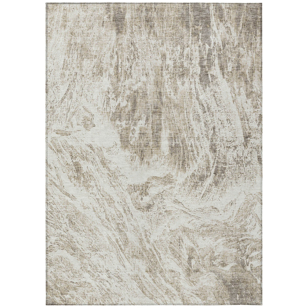 HMS 3' X 5' Sage and Ivory Abstract Indoor Outdoor Area Rug Washable and Stylish