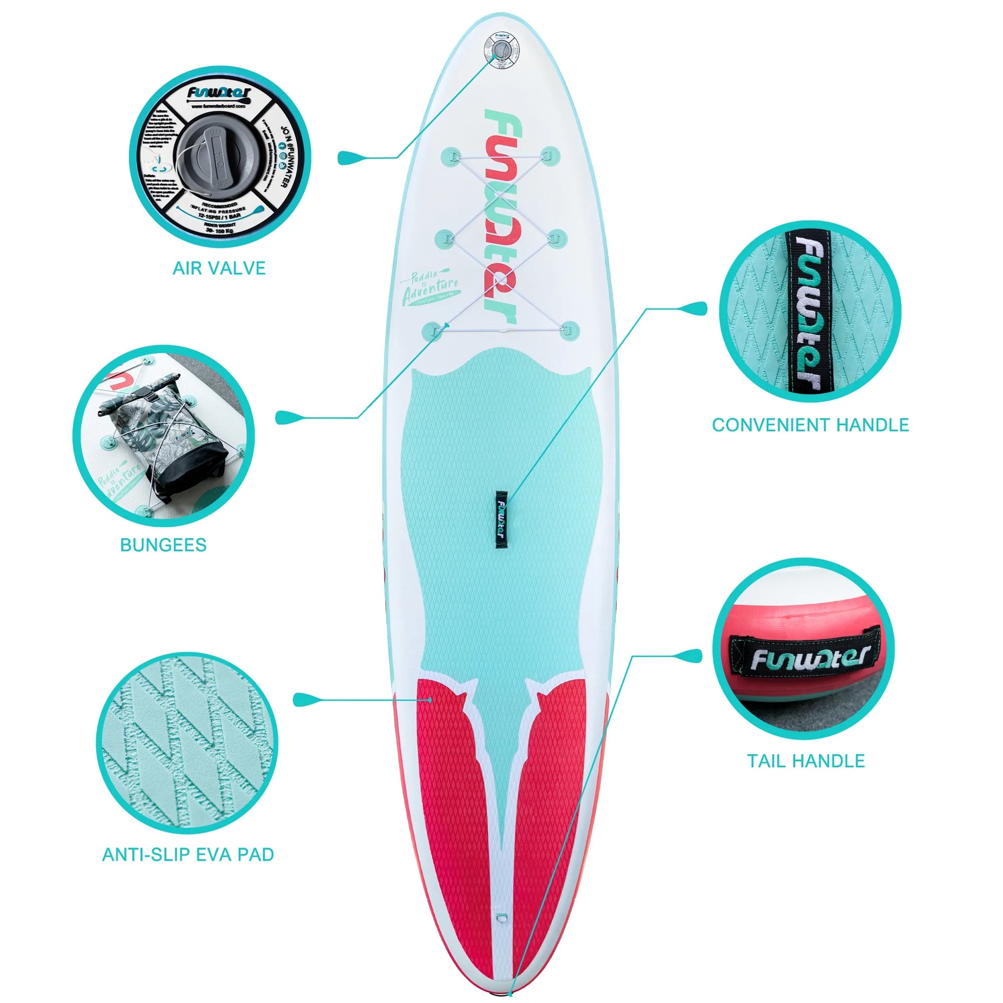FUNWATER Dropshipping OEM Paddle Board Gonflable Inflatable Stand up sup Padle Board Pedalboard Fishing supboard Suppaddle Bords