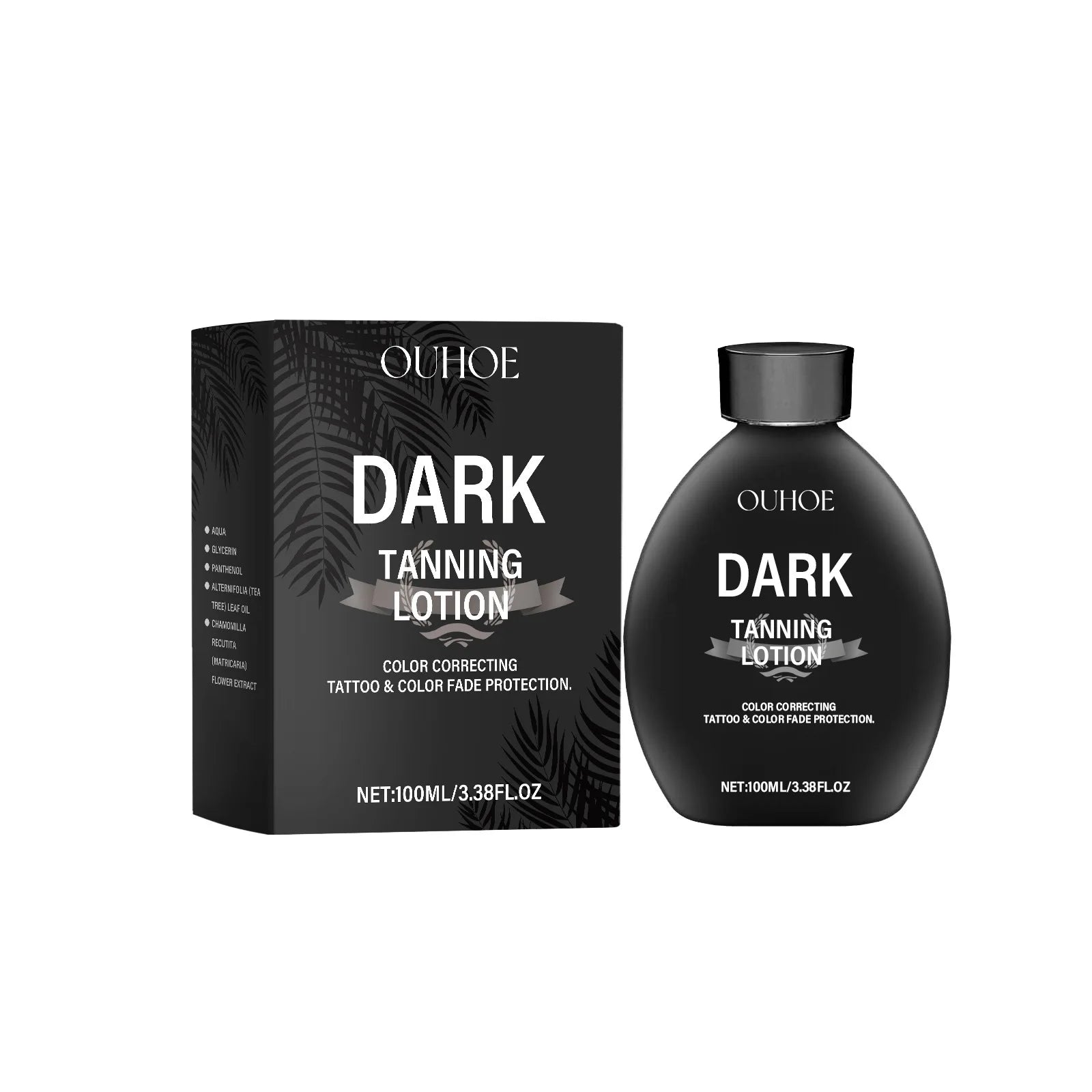 OUHOE Dark Tanning Herbal Oil Lotion for Summer Outdoor Sun Relief on Uneven Skin Tone Moisturizing Refreshing Black Care Lotion