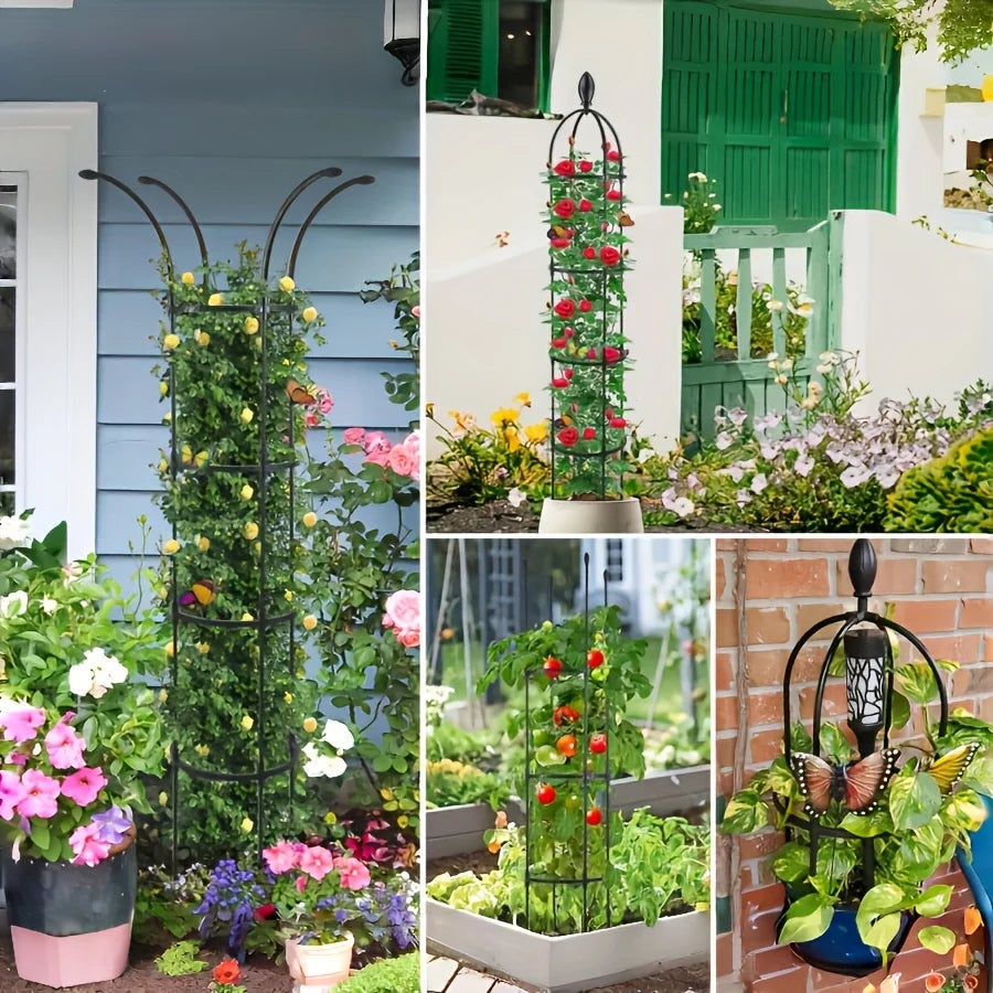 2Pack Obelisk Trellis for Climbing Plants Outdoor 6.6ft, Garden Tower Trellis for Potted Plants Indoor with Twist Tie
