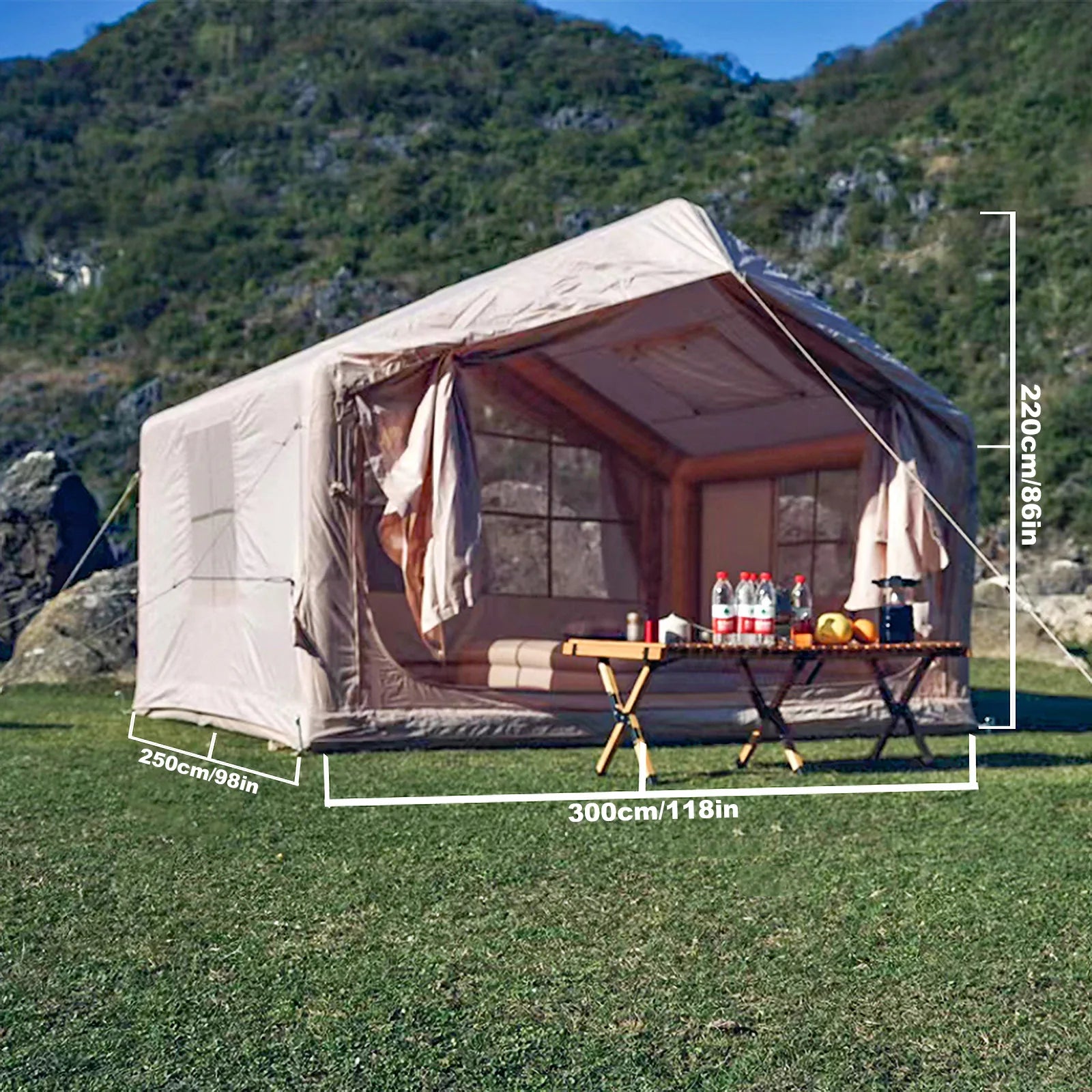 Hot Sale Portable Waterproof Air Inflatable Tent Thickened Rainproof Oxford Cloth for Outdoor Camping Top Camping Equipment