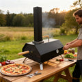 Flash Sale Item Modern Portable Iron Wood Pellet Pizza Oven with Outdoor BBQ Grill Powder Coated for Backyard Baking Promotion