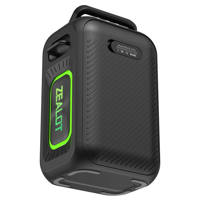 ZEALOT PT02 60W Powerful Blue Tooth Speaker with LED Lights, Deep Bass, IPX6 Waterproof, Outdoor Party Speaker