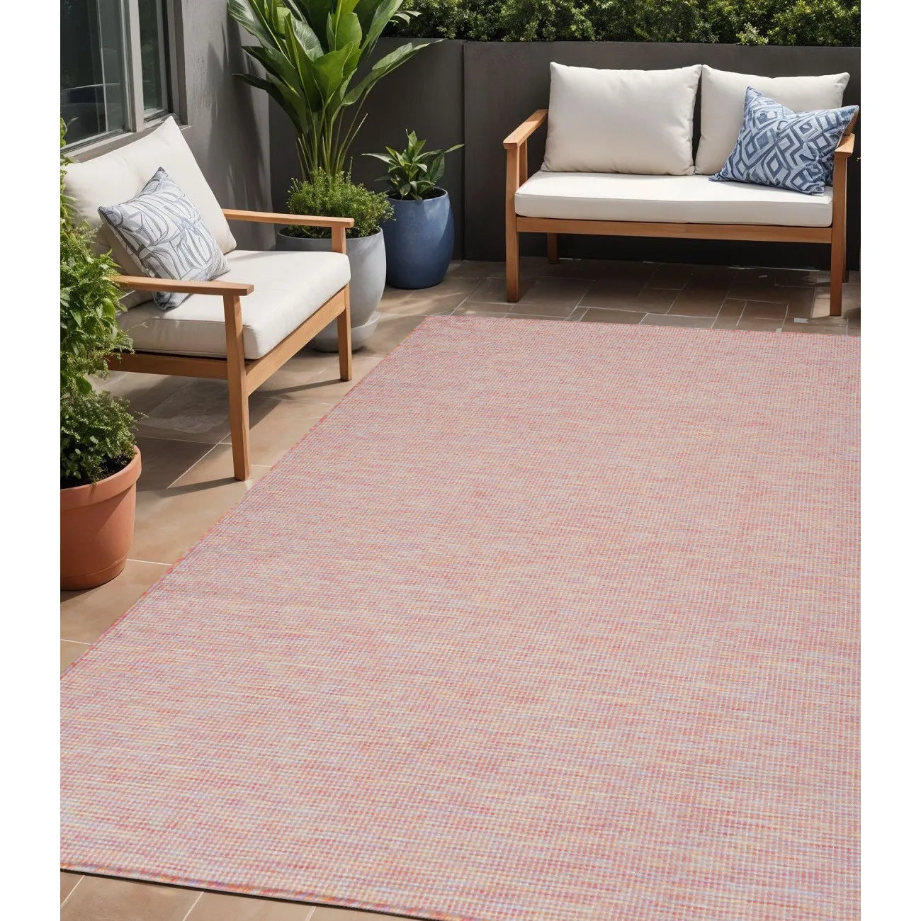 HMS 5' X 7' Indoor Outdoor Area Rug Red Jacquard Polyester for Bedroom Living Room Hallway-for Teens