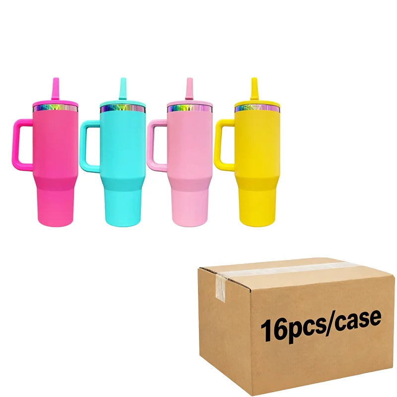 Us Warehouse 40 OZ Sparkle Rhinestone Cold Retention Travel Mug 40OZ Cup With Straw for Home Office Outdoor Daily Use
