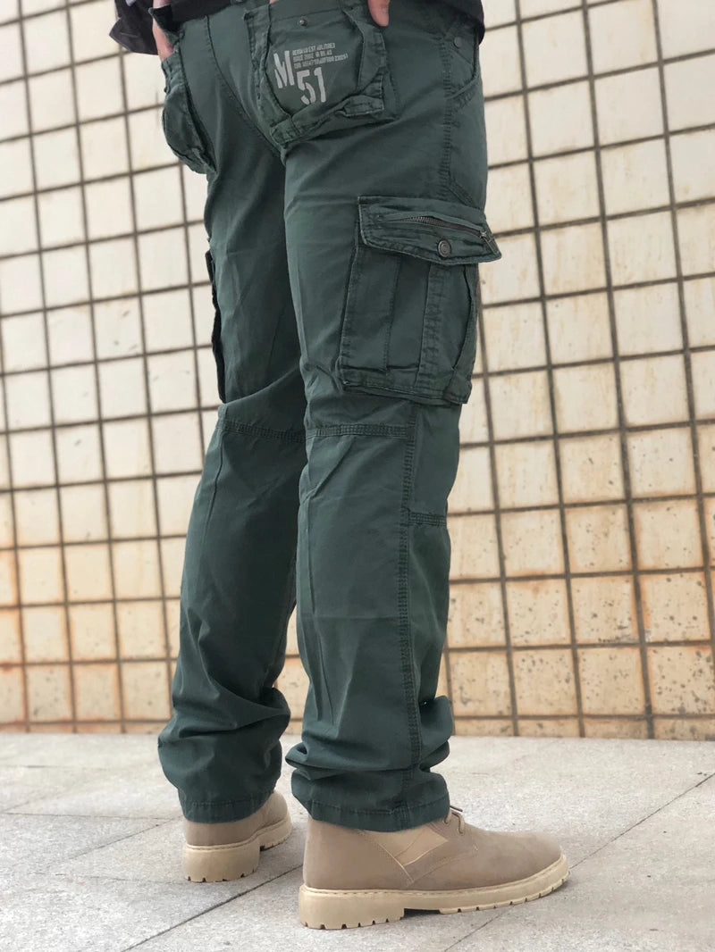 BAPAI Men's Fashion Work Pants Outdoor Wear-resistant Mountaineering Trousers Work Clothes Street Fashion Cargo Pants