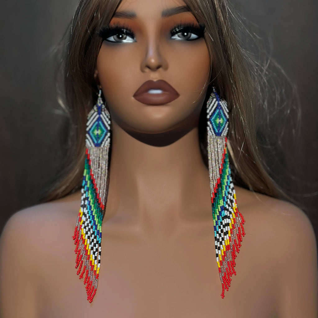 High Quality AHAYA Women's Fashionable Seed Bead Tassel Earrings Bohemian Style Drop Jewelry for Valentine's Day