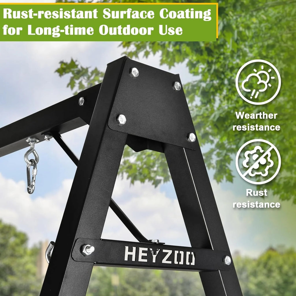 Zoshine 8ft Heavy Duty Metal Double Swing Send Long Time Outdoor Use for Courtyard Enjoyment
