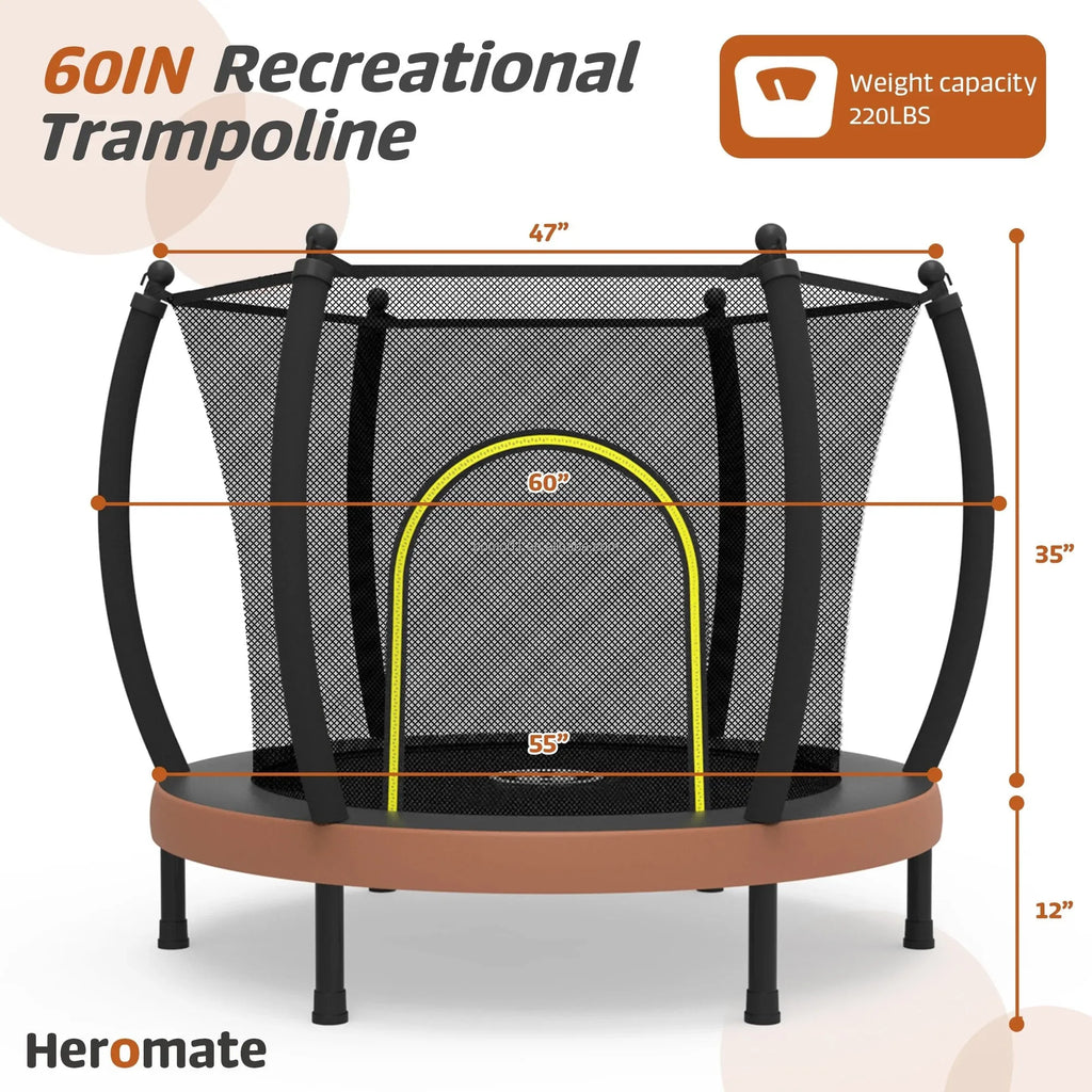 Zoshine Professional 60inch Kids Trampoline-Durable PVC Foam Steel Construction for Safe Outdoor Fun