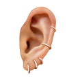 Rose Gold Plated Ear Cartilage Hoop Earrings With Cubic Zirconia Geometric Design For Daily Wear Unisex Fashion Jewelry