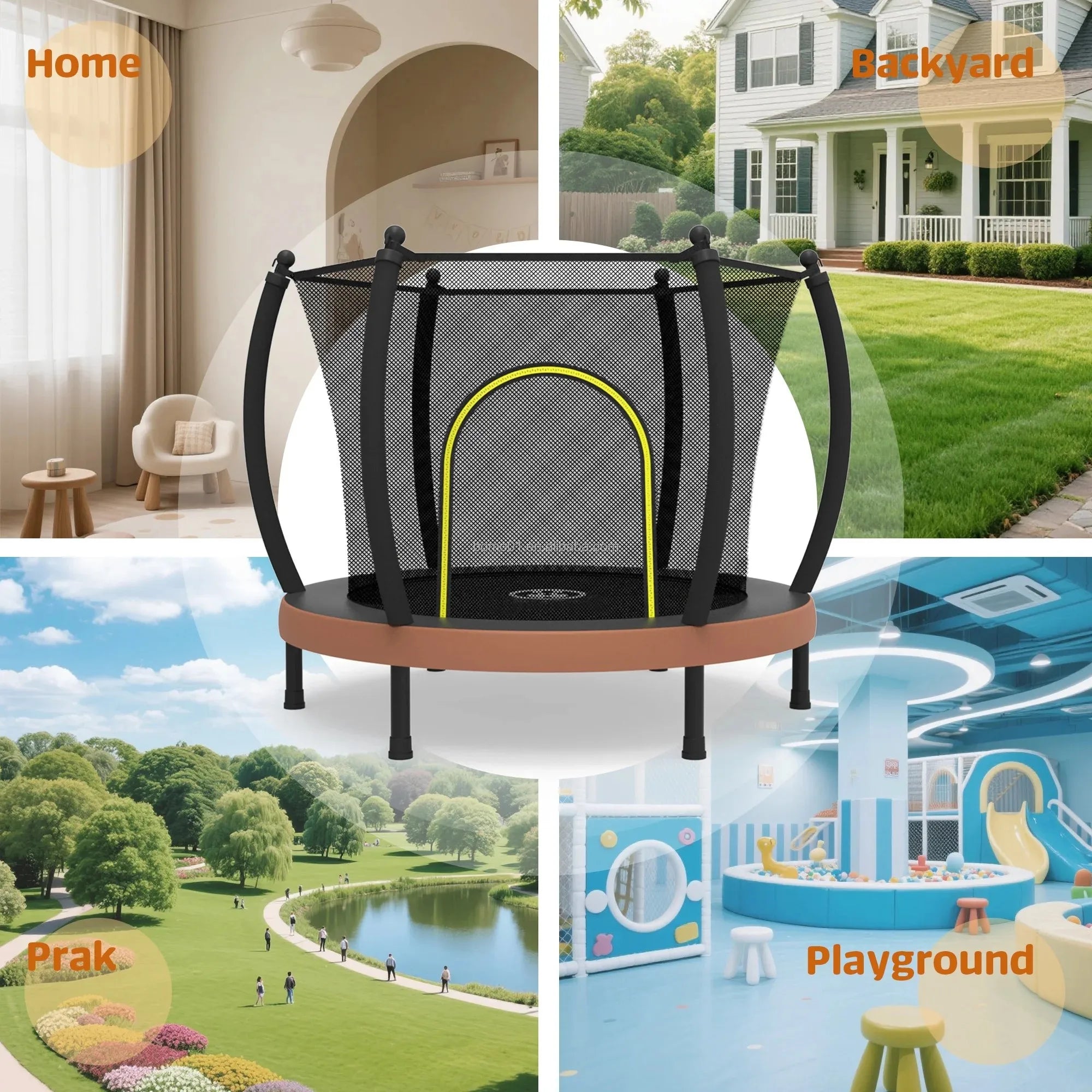 Zoshine Professional 60inch Kids Trampoline-Durable PVC Foam Steel Construction for Safe Outdoor Fun