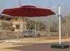 Modern Design Aluminum Wood Grain Powder Coated Pole Outdoor Parasol Umbrella for Patio Courtyard Hotel or Park Furniture