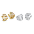 E3171 White Gold Diamond Earrings Women's Luxury Round Brilliant Cut Natural D Color Fine Jewelry