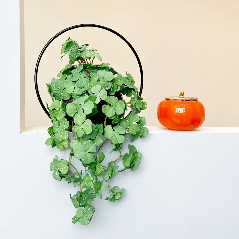 2pcs Faux Monstera & Copper Coin Grass Hanging Plants - Artificial Greenery for Indoor/Outdoor Decor, Perfect for Weddings,