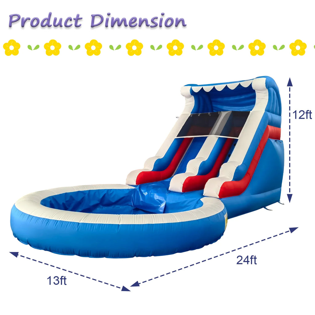 Factory Direct Commercial Grade PVC Backyard Outdoor Kids Adults Inflatable Water Slide with Splash Pool and Blower