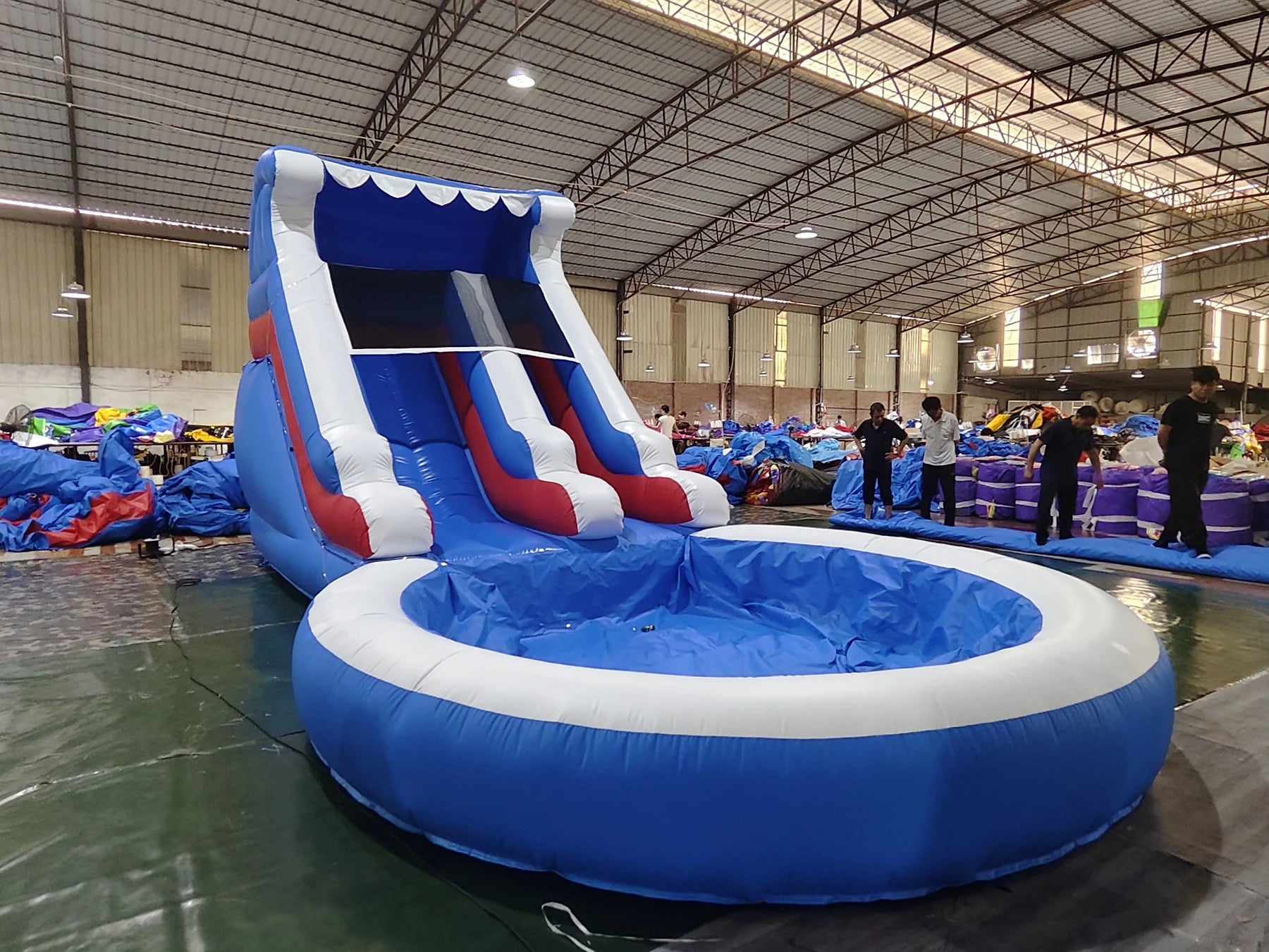 Factory Direct Commercial Grade PVC Backyard Outdoor Kids Adults Inflatable Water Slide with Splash Pool and Blower
