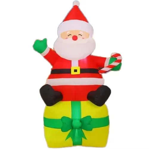 COMIN 7 Ft Christmas Indoor/Outdoor Party Decorations Santa Claus Figurine with LED Lights for Garden Lawn & Yard Blow Decor