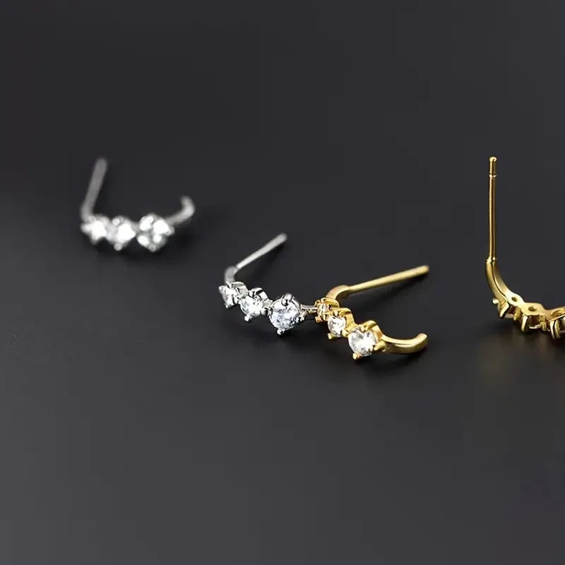 Nancy Fashion Drop Earrings White Gold Plated Crystal Rhinestone Geometric Classic Party Women's Jewelry