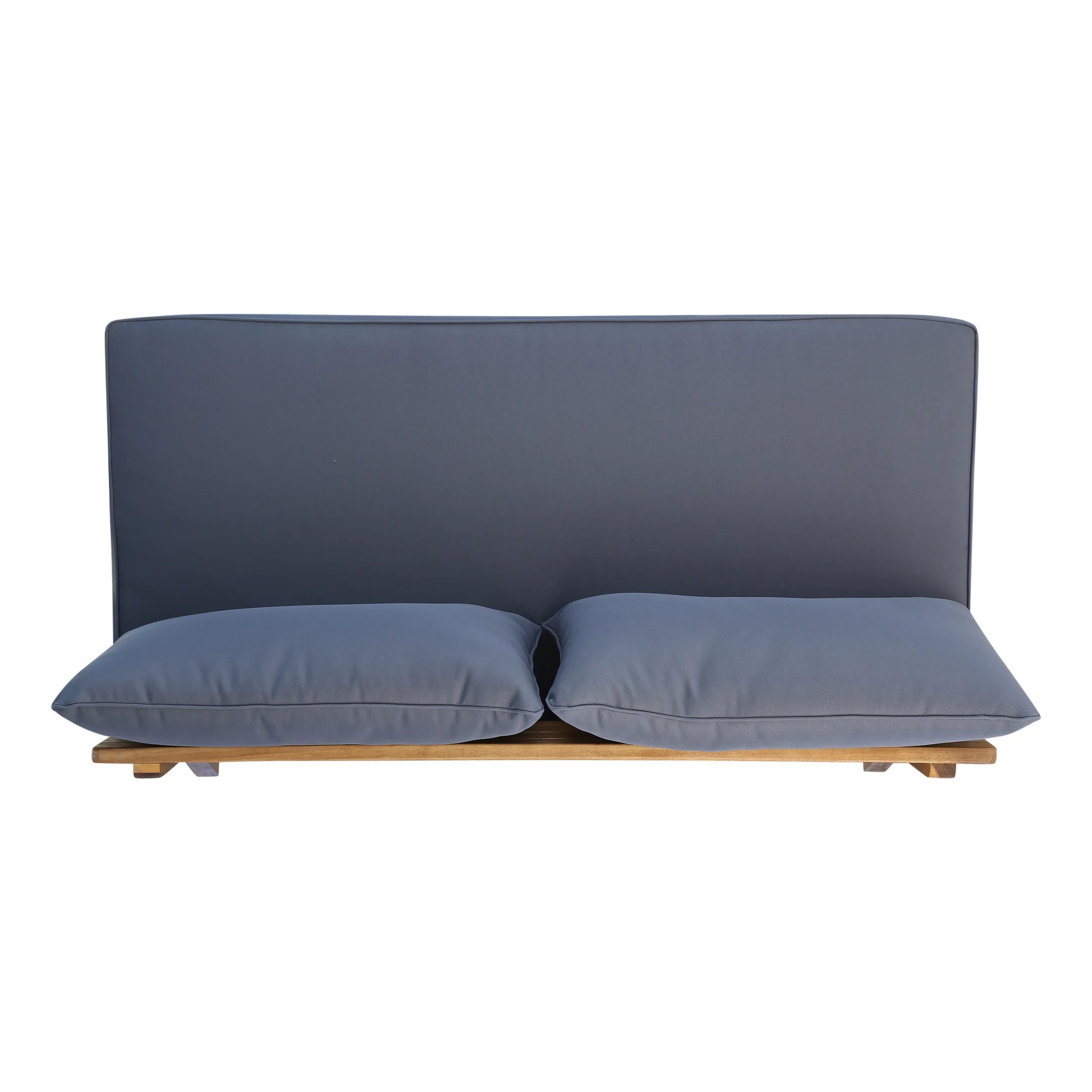 Modern Outdoor Patio Furniture Garden Set Loveseat Solid Wood & Fabric