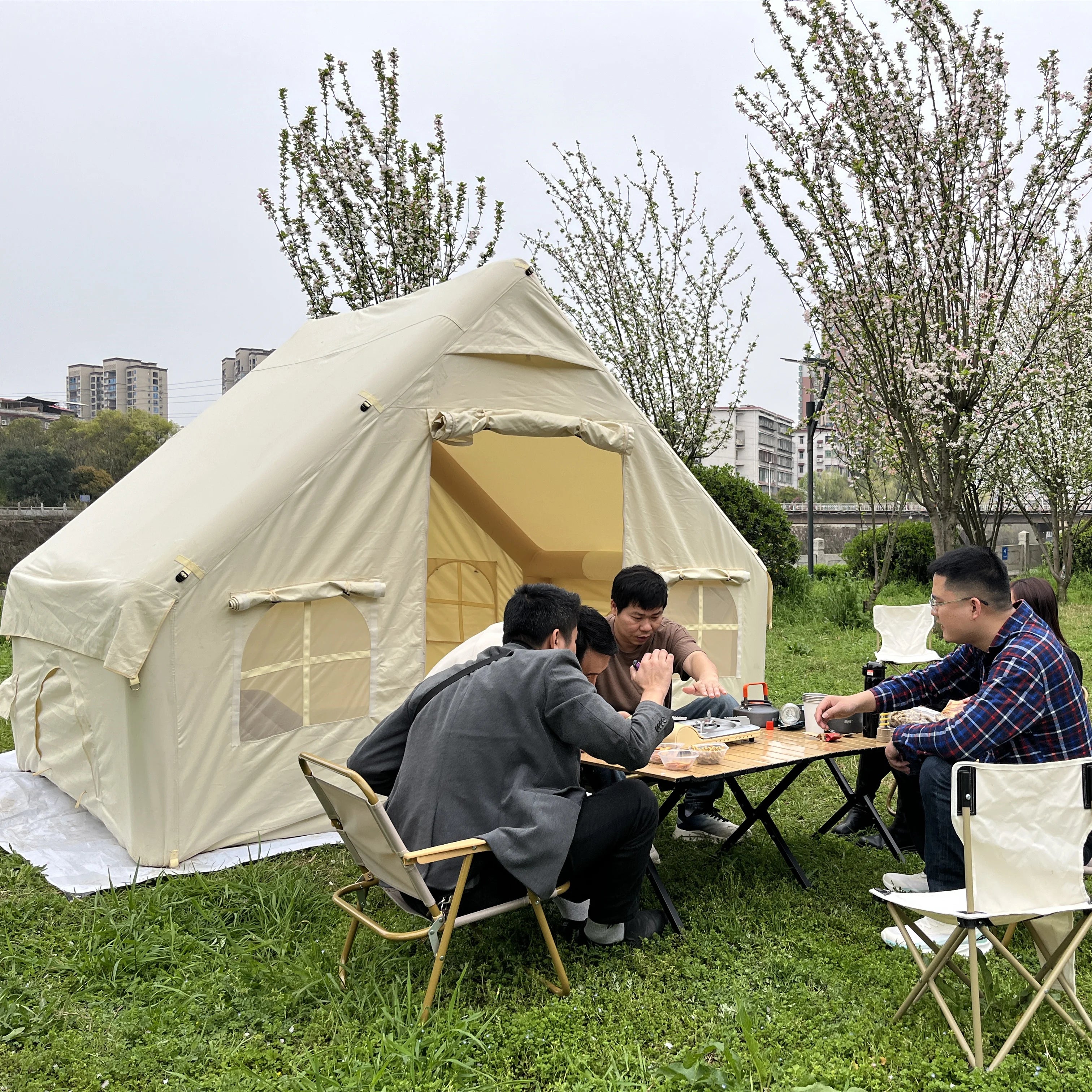 Hot Sale Large Party House Shape Big Space Cube Outdoor Celebrate Party Nightclub Glamping Inflatable Tent