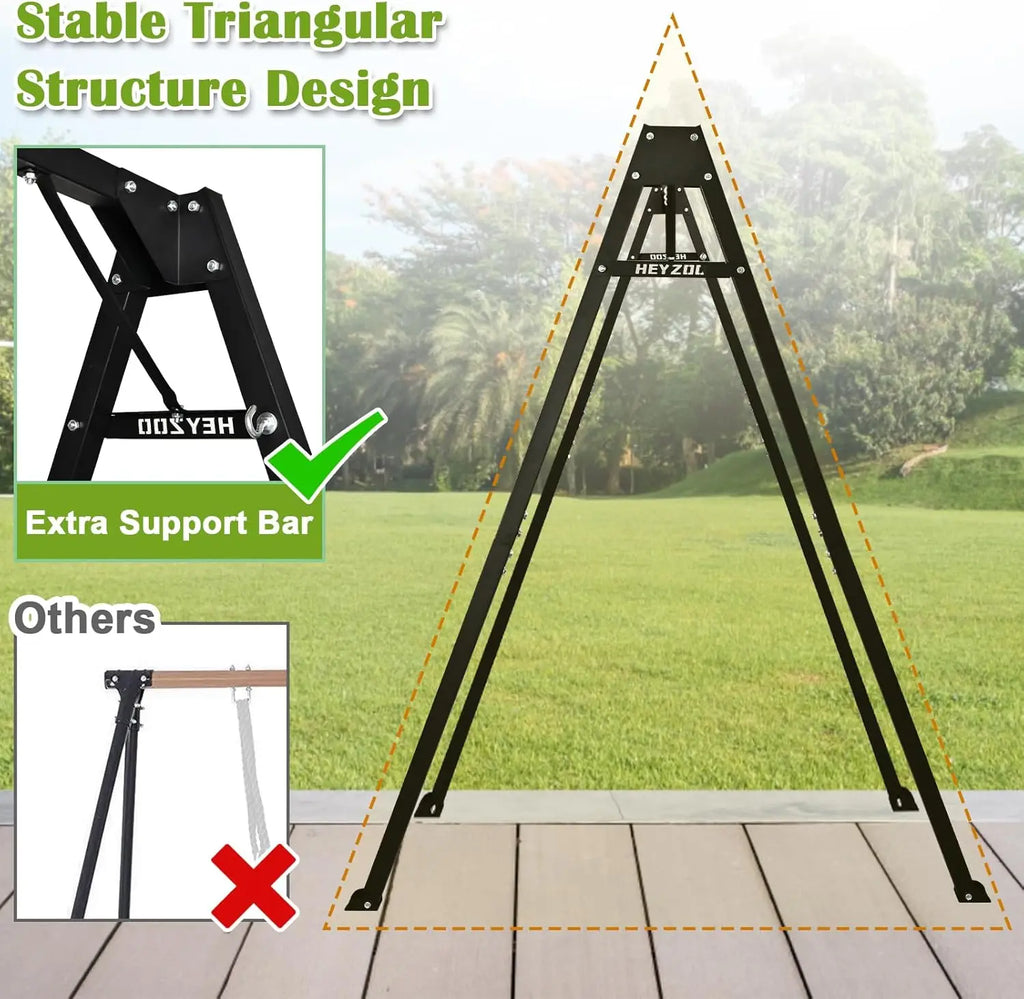 Zoshine 8ft Heavy Duty Metal Double Swing Send Long Time Outdoor Use for Courtyard Enjoyment