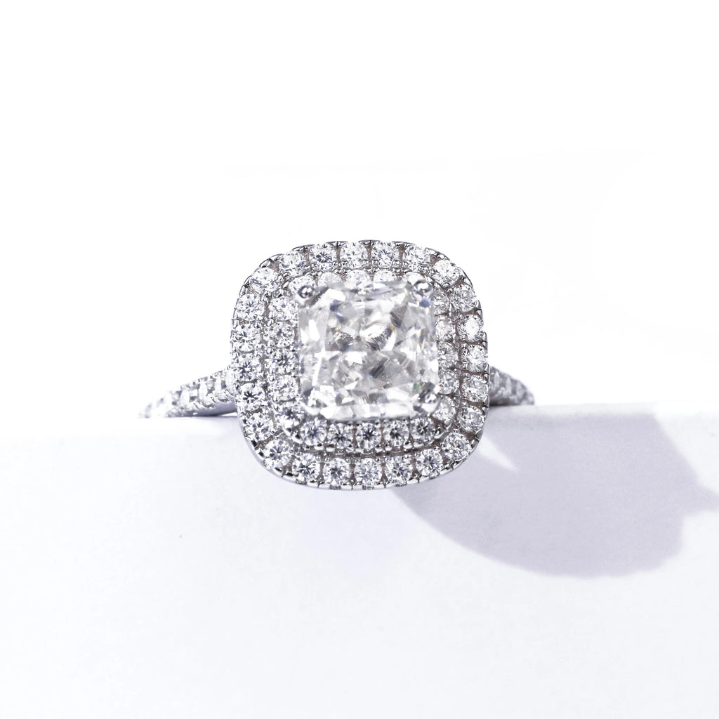Tianyu Gems Handmade 925 Silver Jewelry Wholesale Radiant Cut Moissanite Diamond 18K Gold Plated Engagement Wedding Women Ring