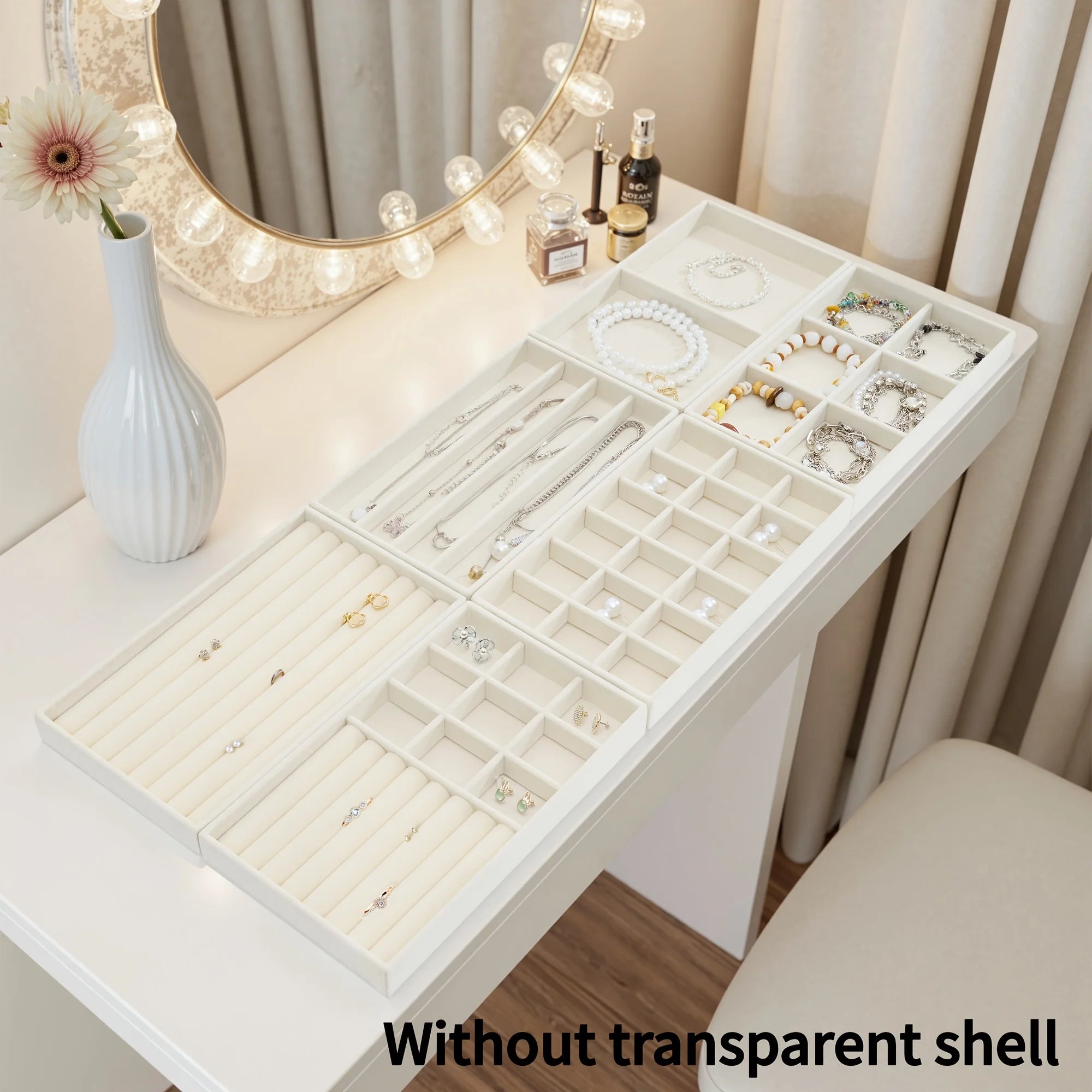 Transparent Home Desktop 5-Tier Countertop Drawer Jewelry Boxes.Multiple Options Available: 5-layer Jewelry Box or Set of 6