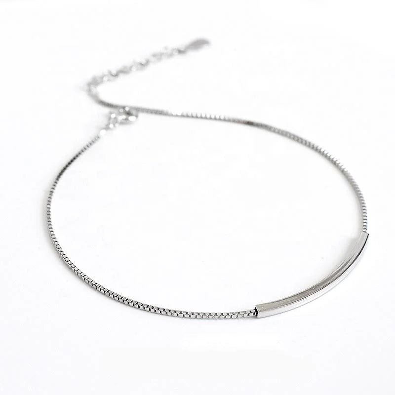925 Sterling Silver Beads Anklet for Women Adjustable Foot Chain Hypoallergenic Summer Beach Jewelry Fine Anklets