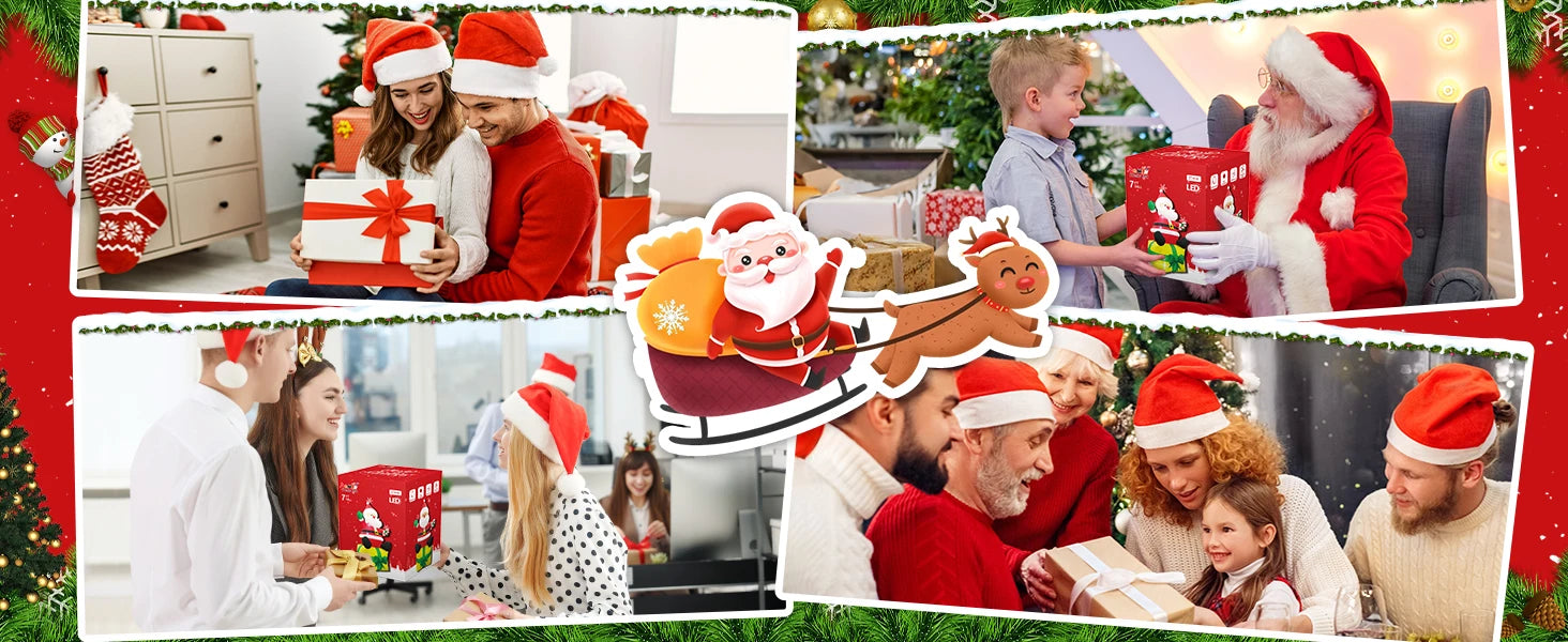 COMIN 7 Ft Christmas Indoor/Outdoor Party Decorations Santa Claus Figurine with LED Lights for Garden Lawn & Yard Blow Decor
