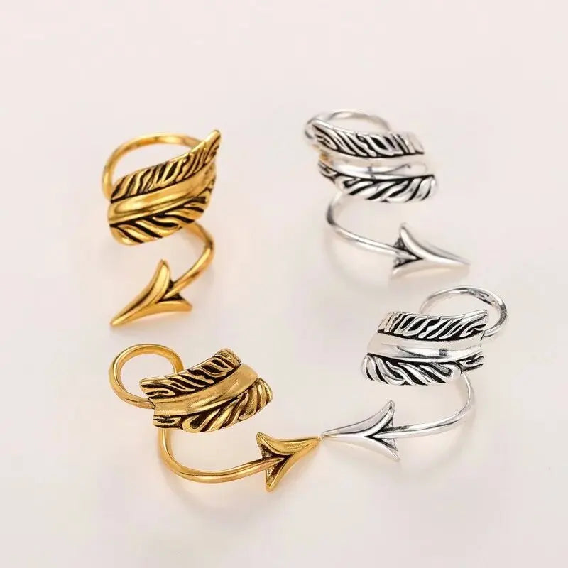 E2698 Arrow Cuff Earrings White Gold Plated Tibetan Silver Alloy Unisex Vintage Fashion Jewelry